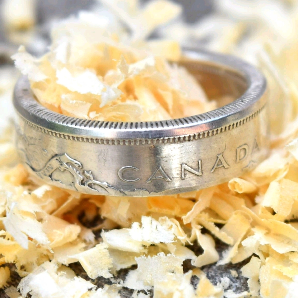 NEW Handmade 1965 Canadian 50 Cent Ring